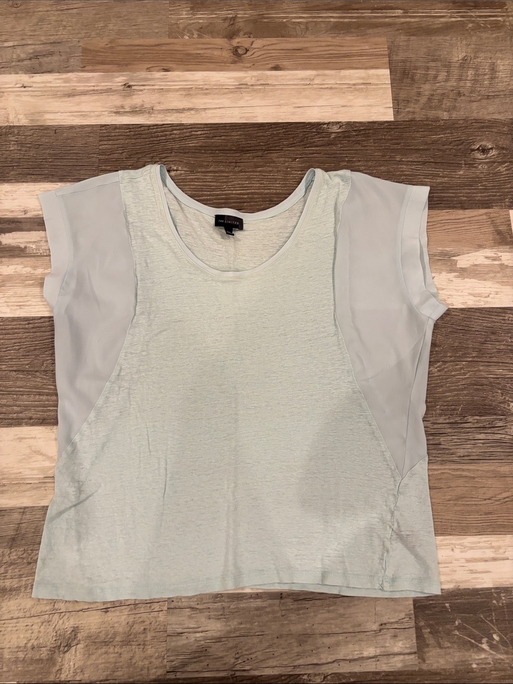 The Limited Light green Mixed-Media Short Sleeve Top